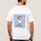 Sneeuwvlokken van Santa Claus chimney grappig blau T-shirt (Achterkant)