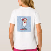 Sneeuwvlokken van Santa Claus chimney grappig blau T-shirt (Achterkant)