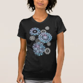 Sneeuwvlokken van zilver en neon mandala t-shirt (Voorkant)