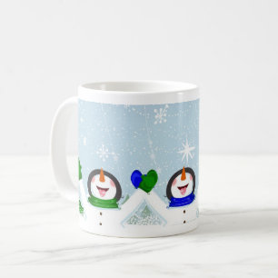 Sneeuwvlokken vangen op Tongue Snowman-Mok Koffiemok