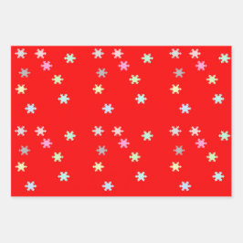 Sneeuwvlokken Verpakkingspapier 3 Platte vellen