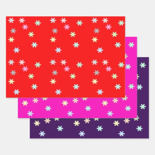 Sneeuwvlokken Verpakkingspapier 3 Platte vellen (Set)