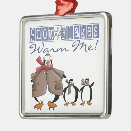 Sneeuwvlokken Verwarm me Pinguïn Keepsake Ornament (Links)