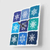 Sneeuwvlokken Vierkante Klok (Hoek)