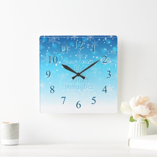 Sneeuwvlokken Vierkante Klok (Huis)