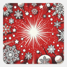 Sneeuwvlokken Vierkante Sticker