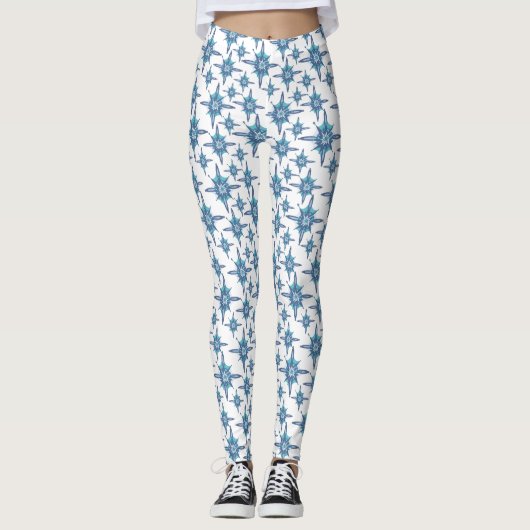 Sneeuwvlokken voor de sport leggings (Voorkant)
