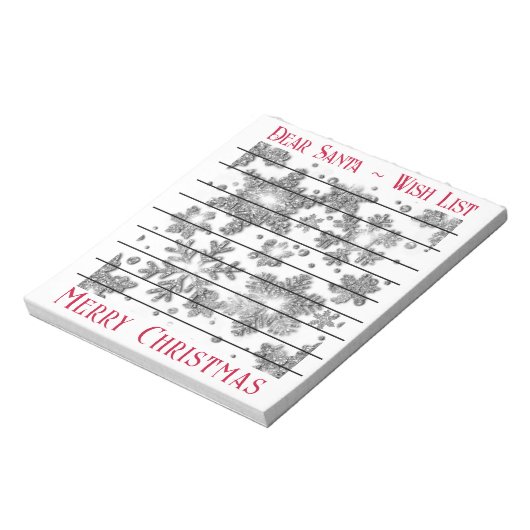 Sneeuwvlokken voor feestelijk gebruik, verlanglijs notitieblok (Linkerzijde)