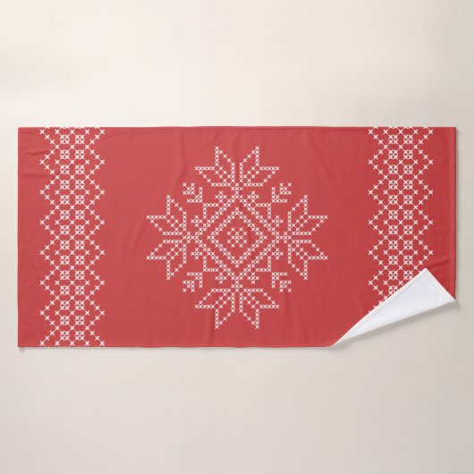 Sneeuwvlokken voor kerstfeestdagen badhanddoek (Badhanddoek)