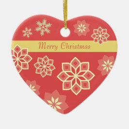 Sneeuwvlokken voor kerstmis en bloemen CC0880 Keramisch Ornament