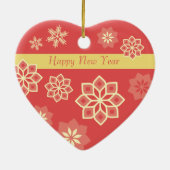 Sneeuwvlokken voor kerstmis en bloemen CC0880 Keramisch Ornament (Achterkant)