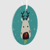 Sneeuwvlokken voor rendieren met kerstroodachtige  ornament (voorkant)