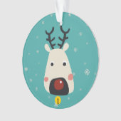 Sneeuwvlokken voor rendieren met kerstroodachtige  ornament (voorkant)