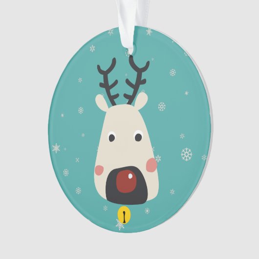 Sneeuwvlokken voor rendieren met kerstroodachtige  ornament (voorkant)