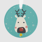 Sneeuwvlokken voor rendieren met kerstroodachtige  ornament (voorkant)