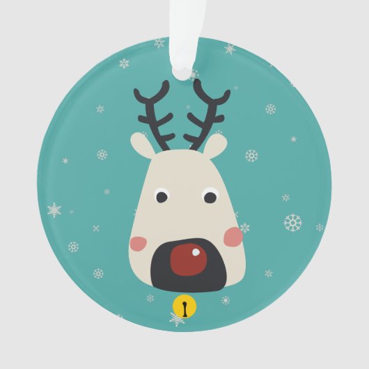Sneeuwvlokken voor rendieren met kerstroodachtige  ornament (voorkant)