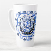 Sneeuwvlokken vreugde latte mok (Linkerhoek)