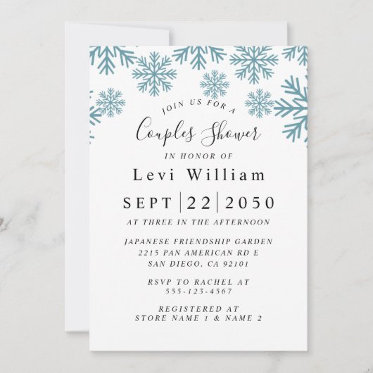 Sneeuwvlokken Vrijgezellenfeest Kaart (Voorkant)