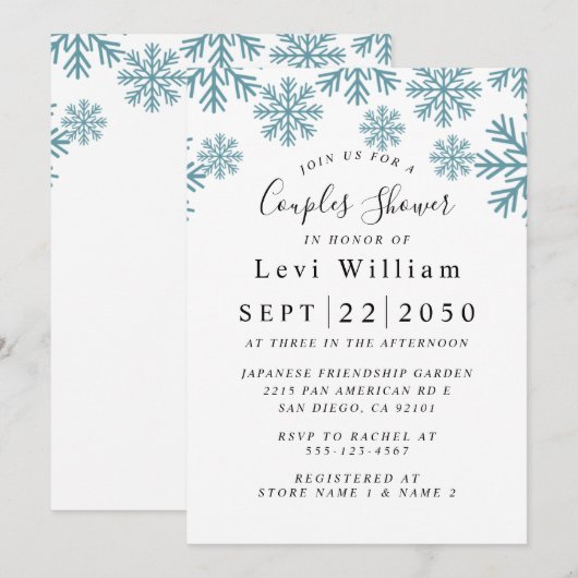 Sneeuwvlokken Vrijgezellenfeest Kaart (Voorkant / Achterkant)