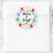 Sneeuwvlokken "Vrolijk & helder" Kerstmis Ronde Sticker (Tas)