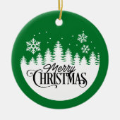 Sneeuwvlokken Vrolijk Kerstfeest - Kerst Ornament (Voorkant)