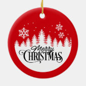 Sneeuwvlokken Vrolijk Kerstfeest - Kerst Ornament (Achterkant)