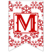 Sneeuwvlokken Vrolijk Kerstmis Rood/Wit Bunting Vl Vlaggetjes (Tweede vlag)