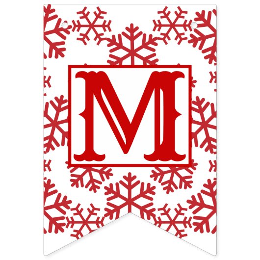 Sneeuwvlokken Vrolijk Kerstmis Rood/Wit Bunting Vl Vlaggetjes (Tweede vlag)