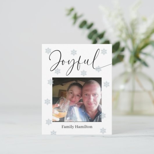 Sneeuwvlokken Vrolijk Vrolijk Kerstfeest Feestdagenkaart (Staand voorkant)