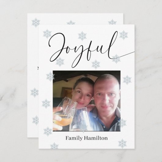 Sneeuwvlokken Vrolijk Vrolijk Kerstfeest Feestdagenkaart (Voorkant / Achterkant)