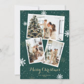Sneeuwvlokken Vrolijke Kerstmis Fotokaarten Feestdagenkaart (Voorkant)