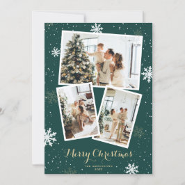 Sneeuwvlokken Vrolijke Kerstmis Fotokaarten Feestdagenkaart