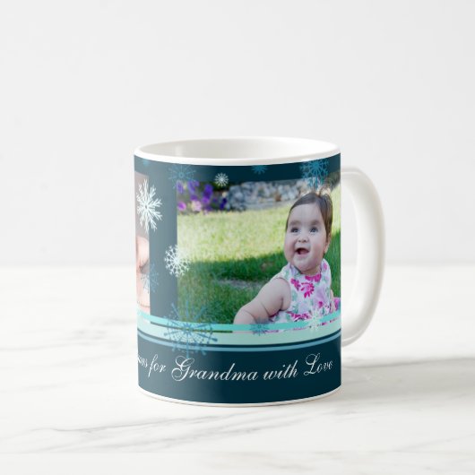 Sneeuwvlokken Vrolijke Kerstmis Oma Mok (Voorkant rechts)