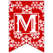 Sneeuwvlokken Vrolijke Kerstmis Rode Bunting Vlagg Vlaggetjes (Tweede vlag)