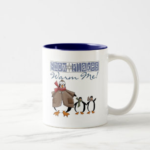Sneeuwvlokken Warm Me Vakantie Tshirts en Cadeaus Tweekleurige Koffiemok