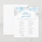 Sneeuwvlokken wat in je paarse baby shower game (Voorkant / Achterkant)