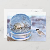 Sneeuwvlokken Wereldbol Briefkaart (Voorkant / Achterkant)