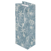 Sneeuwvlokken Wijn Cadeautas (Achterkant Gekanteld)