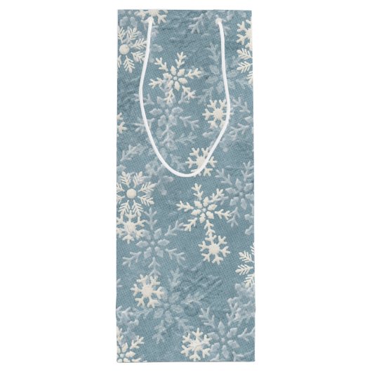 Sneeuwvlokken Wijn Cadeautas (Achterkant)