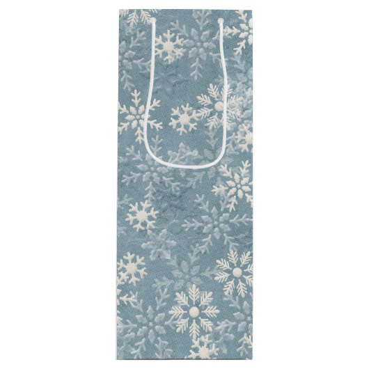 Sneeuwvlokken Wijn Cadeautas (Voorkant)