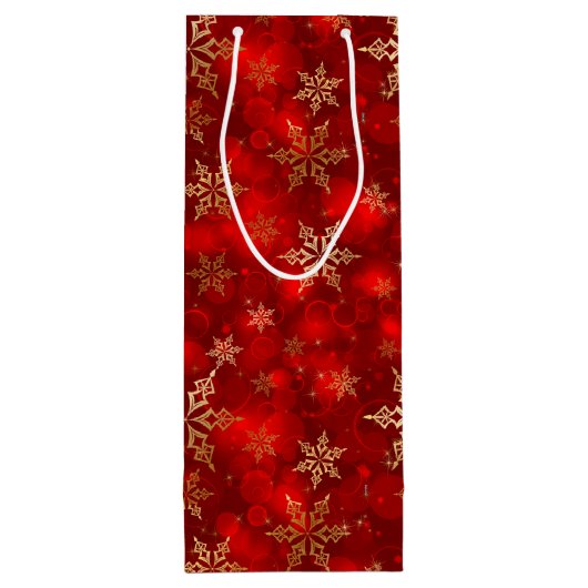 Sneeuwvlokken Wijn Cadeautas (Achterkant)