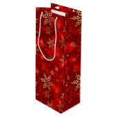 Sneeuwvlokken Wijn Cadeautas (Voorkant Gekanteld)