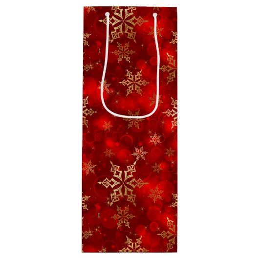 Sneeuwvlokken Wijn Cadeautas (Voorkant)