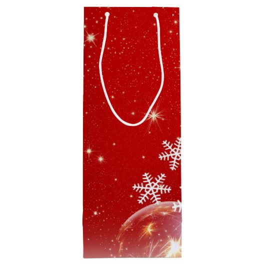 Sneeuwvlokken Wijn Cadeautas (Achterkant)