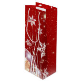Sneeuwvlokken Wijn Cadeautas (Voorkant Gekanteld)
