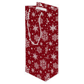 Sneeuwvlokken Wijn Cadeautas (Achterkant Gekanteld)