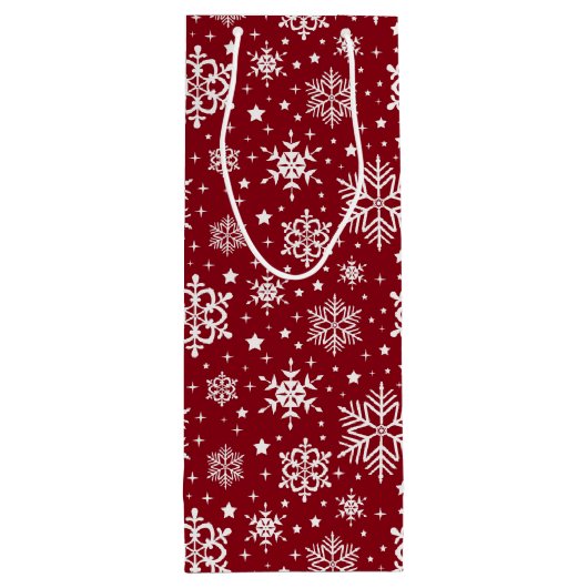 Sneeuwvlokken Wijn Cadeautas (Achterkant)