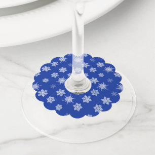 Sneeuwvlokken Wijnglaslabel