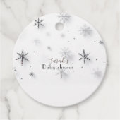 Sneeuwvlokken winter Baby shower Bedankjes Labels (Voorkant)