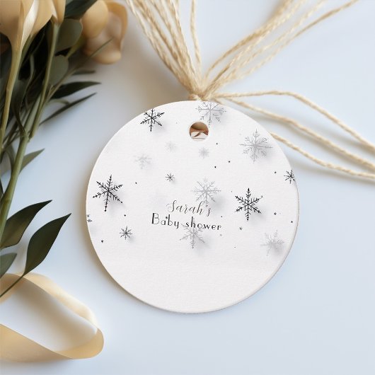 Sneeuwvlokken winter Baby shower Bedankjes Labels